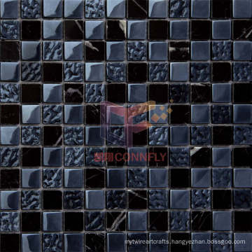 Black Glass Mix Stone Mosaic (CS043)